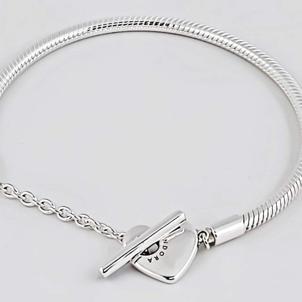 Pandora Silver Bracelet with Heart Toggle